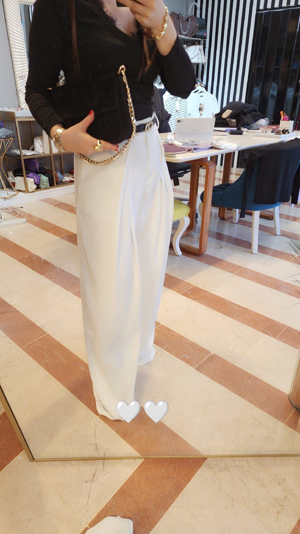 pileli palazzo yüksek bel beyaz pantolon