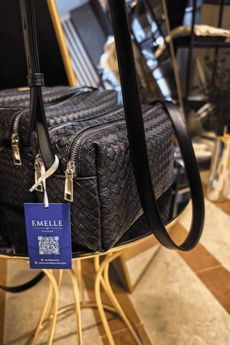 Baskılı suni deri tarz omuz çantası