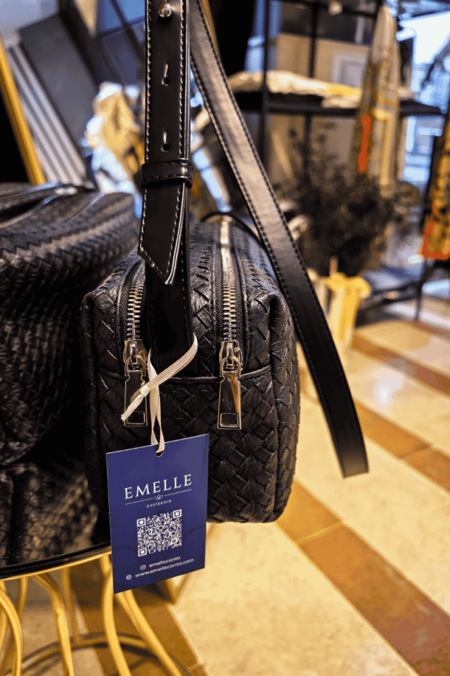 Baskılı suni deri tarz omuz çantası