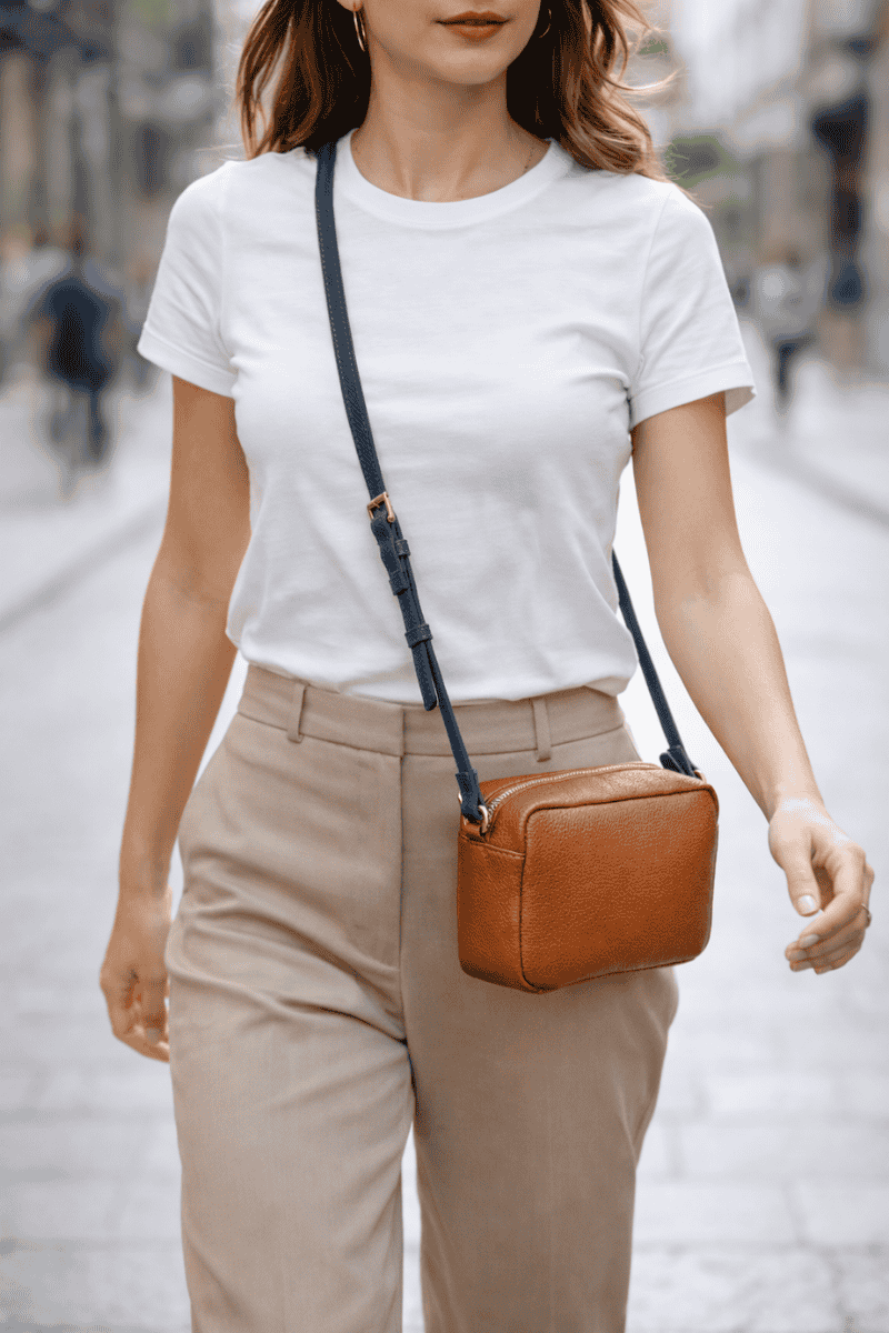 Deri çapraz omuz çantası