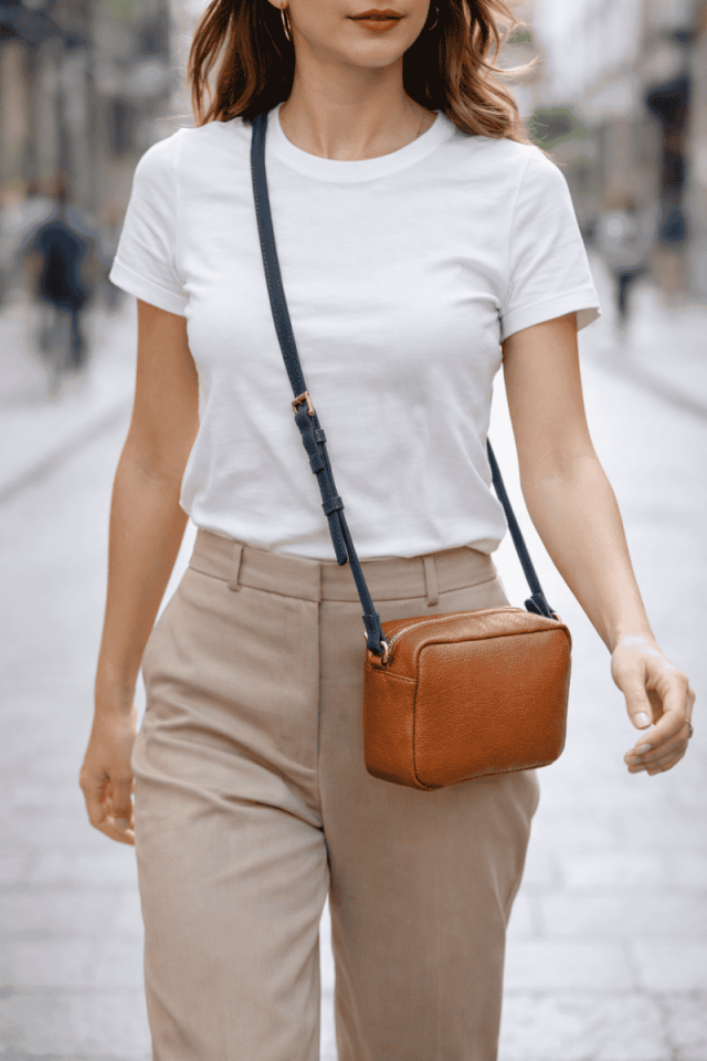 Deri çapraz omuz çantası