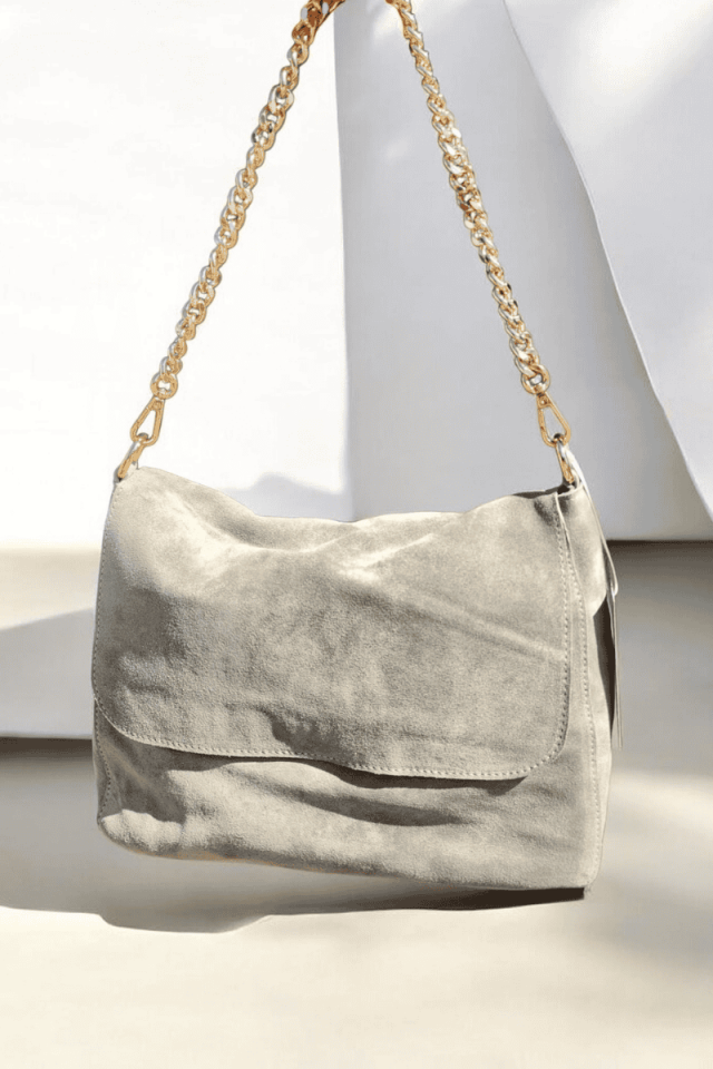 YAĞ YEŞİLİ SÜET DERİ ÇANTA